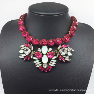 Wire rojo tejido a mano Shourouk estilo de la moda collar (XJW13603)